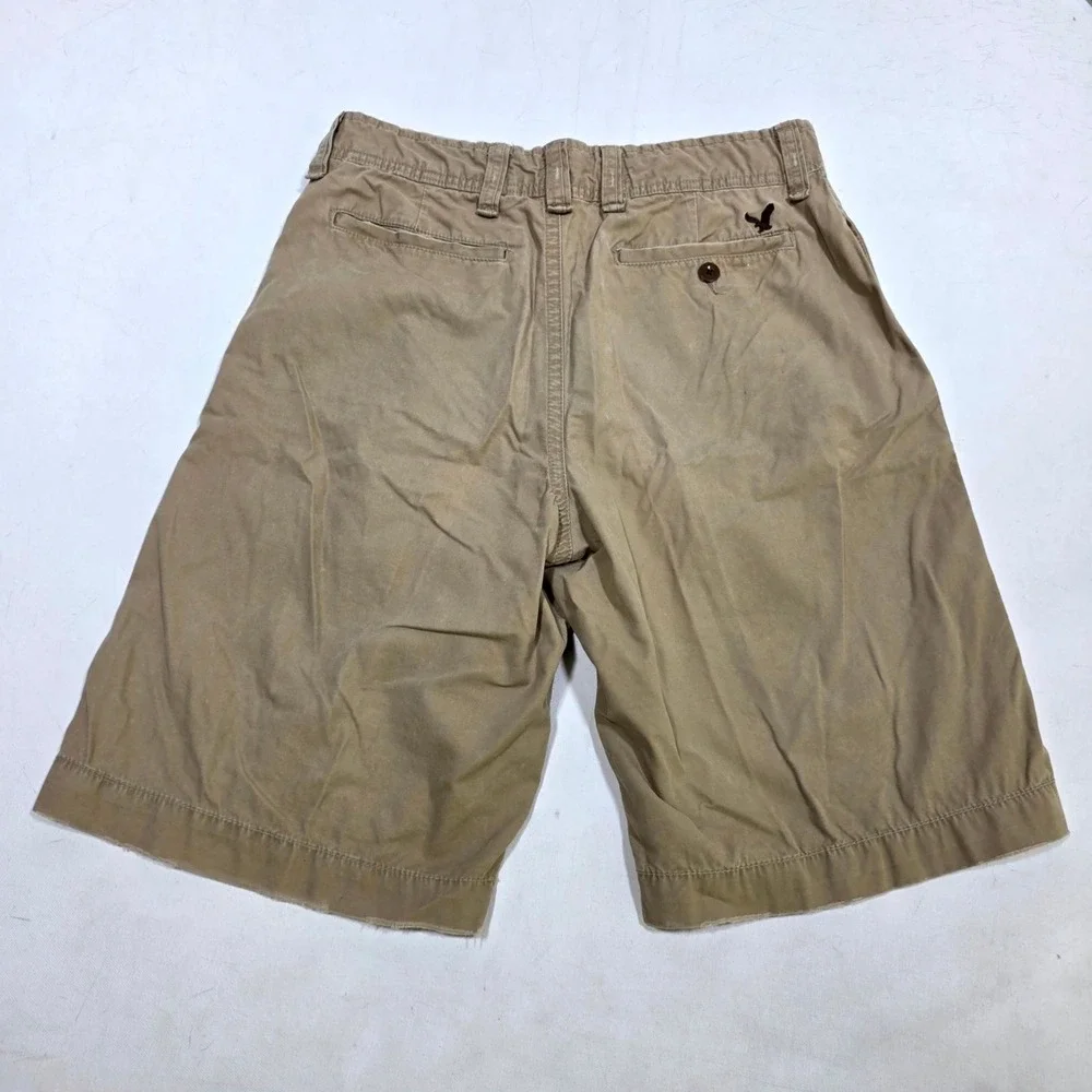 American Eagle Shorts Mens 32 Tan Longer Length Classic Khaki Chino Twill Casual